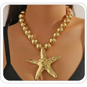 Gold Starfish Pendant Necklace